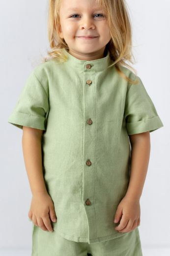 Picture of Zeyland 241M1RWR81 GREEN Boy Shirt