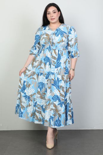 Picture of Nzr Line 1263xl BLUE Plus Size Women Dress 