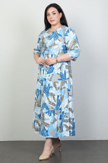 Picture of Nzr Line 1263xl BLUE Plus Size Women Dress 