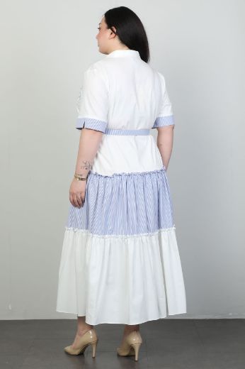 Carlino 5849xl EKRU Büyük Beden Kadın Elbise resmi