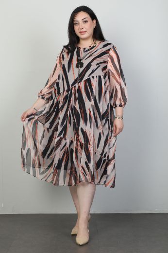 Picture of Miss Tailor 5040xl ORANGE Plus Size Women Dress 