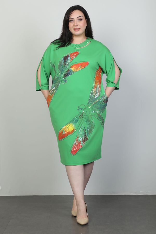 Miss Tailor 5045xl YESIL Büyük Beden Kadın Elbise resmi