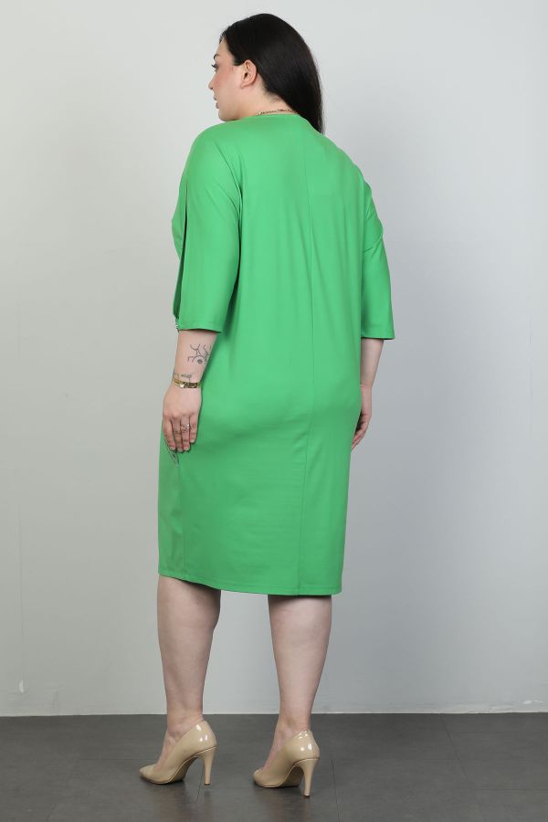 Picture of Miss Tailor 5045xl GREEN Plus Size Women Dress 