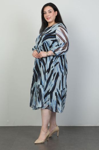 Picture of Miss Tailor 5040xl BLUE Plus Size Women Dress 