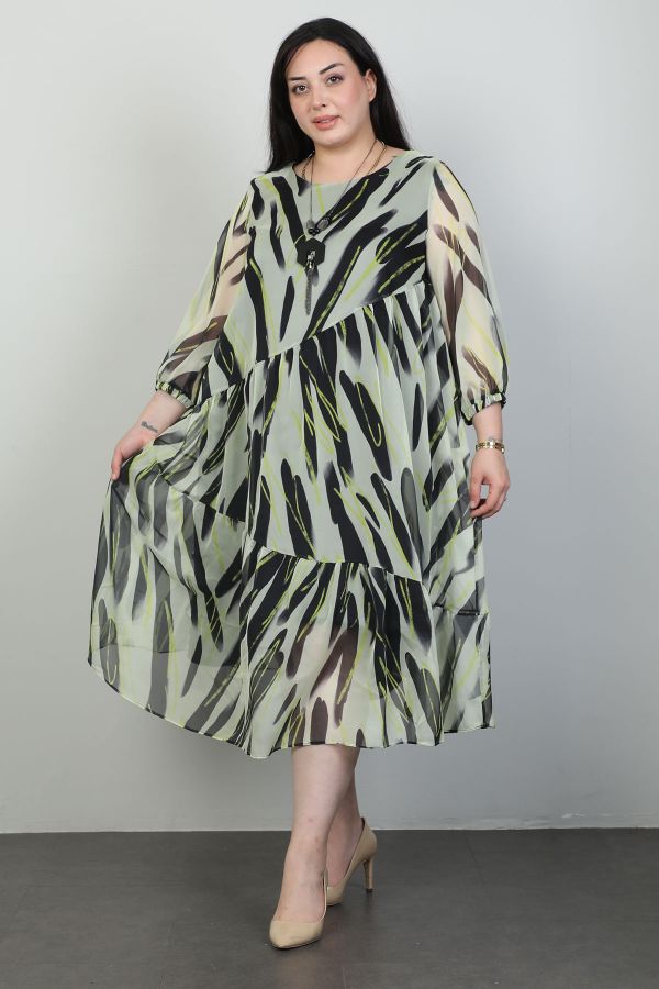 Picture of Miss Tailor 5040xl GREEN Plus Size Women Dress 