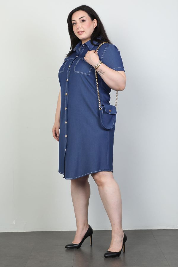 Изображение Samsara 04-6378xl ТЕМНО-СИНИЙ Женское платье большого размера 