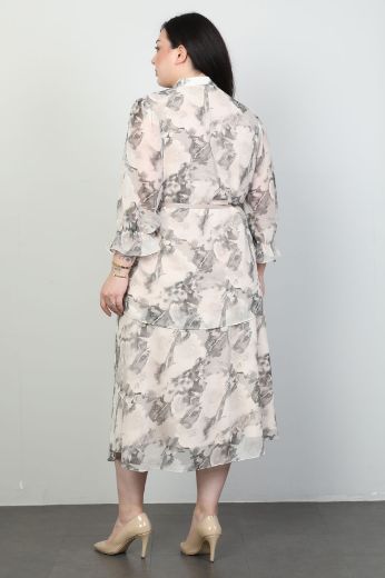 Wioma 4530xl BEJ Büyük Beden Kadın Elbise resmi