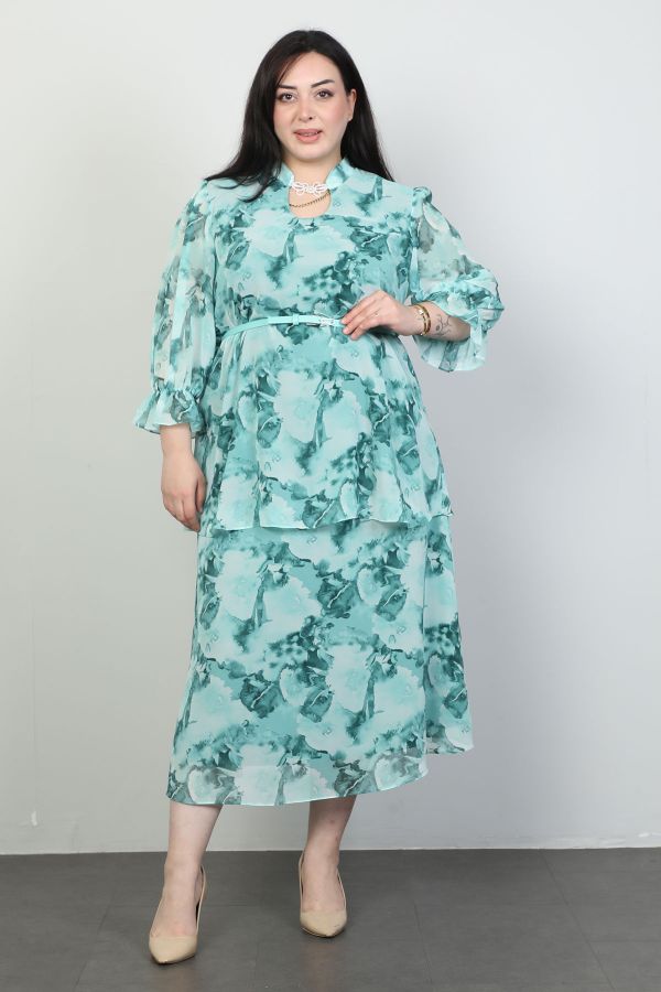 Picture of Wioma 4530xl TURQUOISE Plus Size Women Dress 