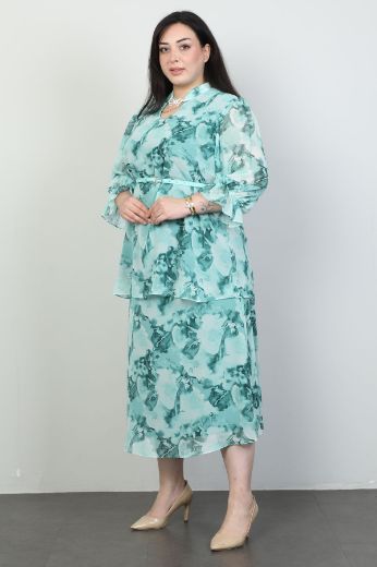 Picture of Wioma 4530xl TURQUOISE Plus Size Women Dress 