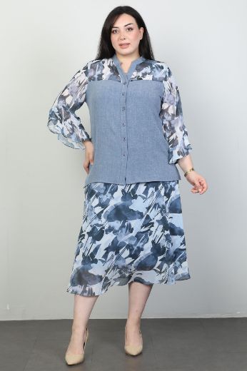 Изображение Wioma 4523xl СИНИЙ Женское платье большого размера 