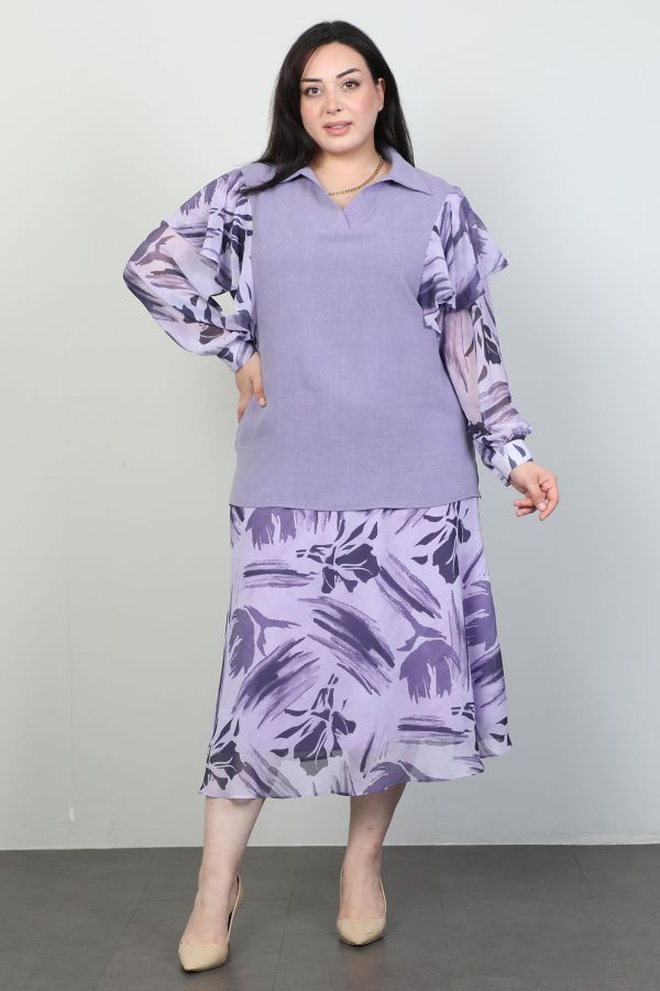 Picture of Wioma 4517xl PURPLE Plus Size Women Dress 