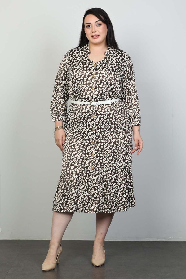 Picture of Nzr Line 1235xl BROWN Plus Size Women Dress 