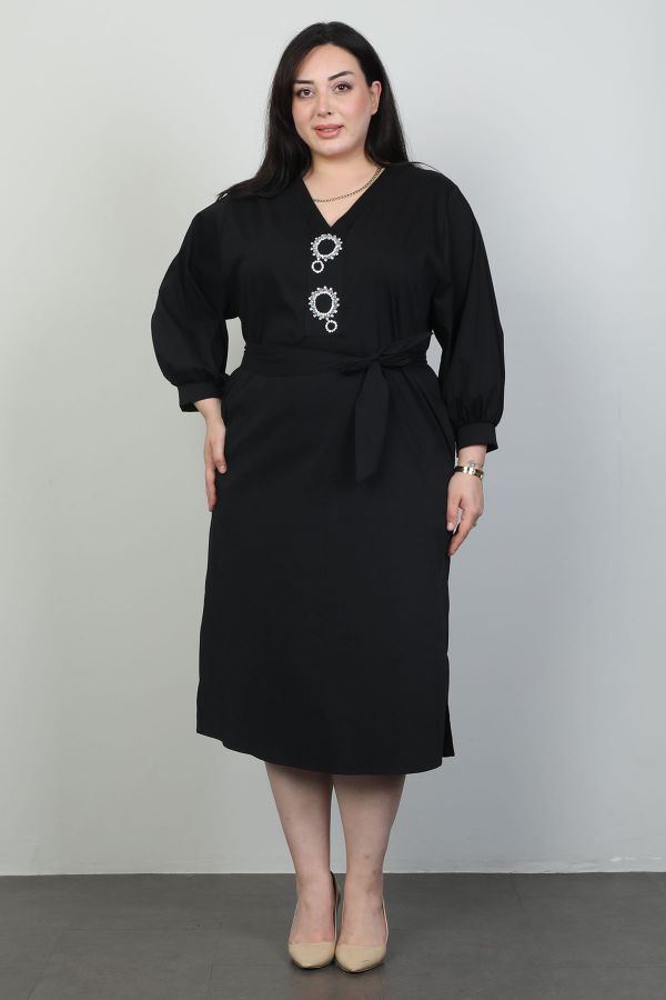 Picture of Biljana 6829xl BLACK Plus Size Women Dress 