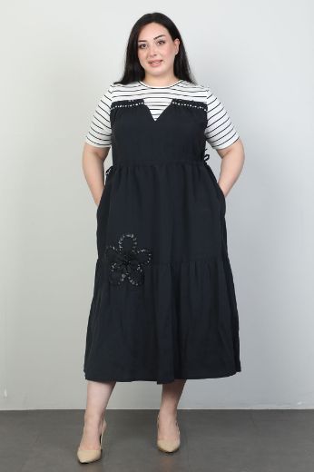 Picture of Nzr Line 1264xl BLACK Plus Size Women Dress 