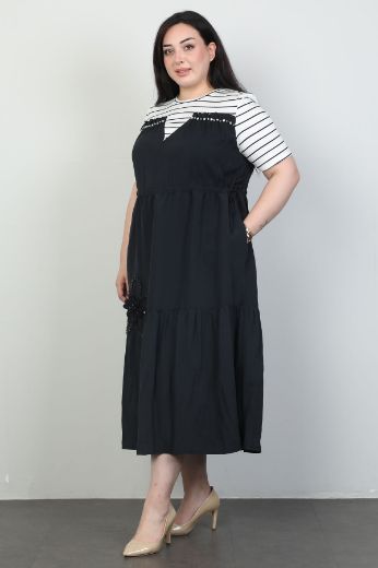 Picture of Nzr Line 1264xl BLACK Plus Size Women Dress 
