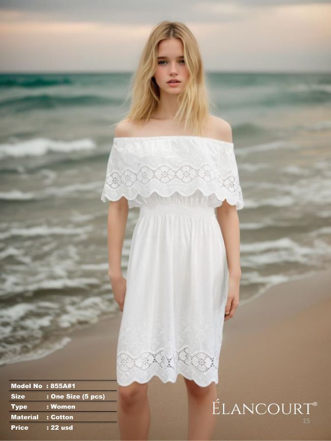 Picture of Elancourt 855A#1 WHITE Women Dress