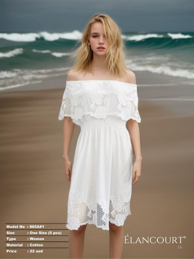 Picture of Elancourt 865A#1 WHITE Women Dress