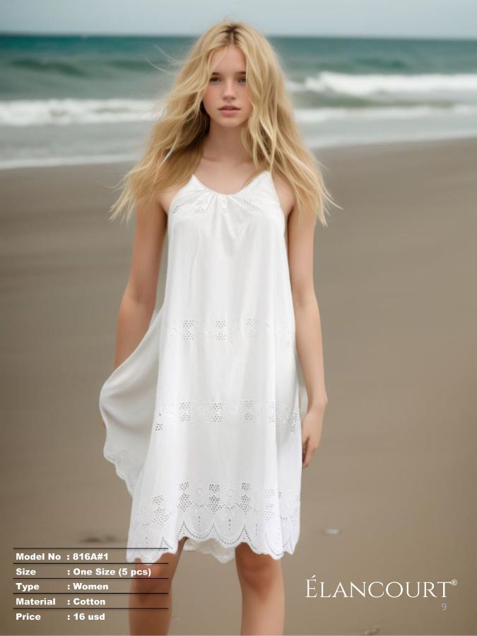 Picture of Elancourt 816A#1 WHITE Women Dress