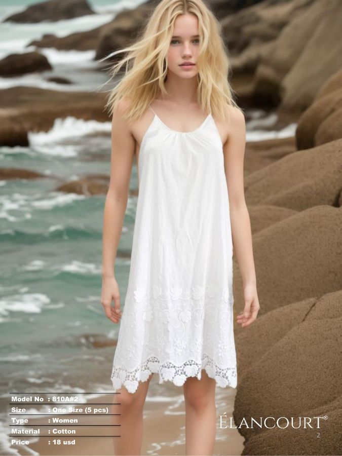 Picture of Elancourt 810A#2 WHITE Women Dress
