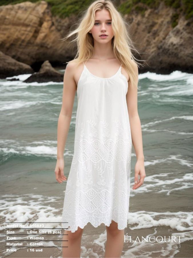 Picture of Elancourt 810A#3 WHITE Women Dress