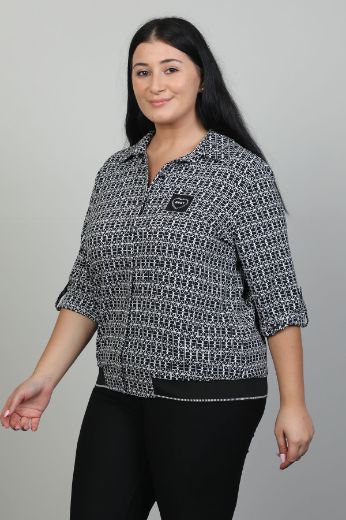 Picture of Aras 11708xl BLACK Plus Size Women Blouse 