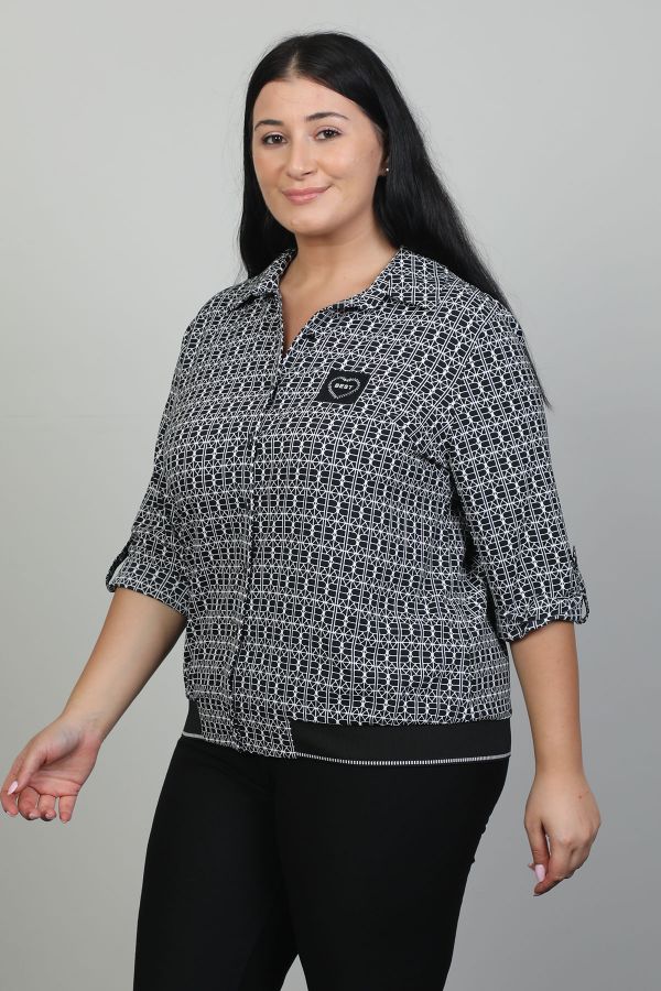 Picture of Aras 11708xl BLACK Plus Size Women Blouse 