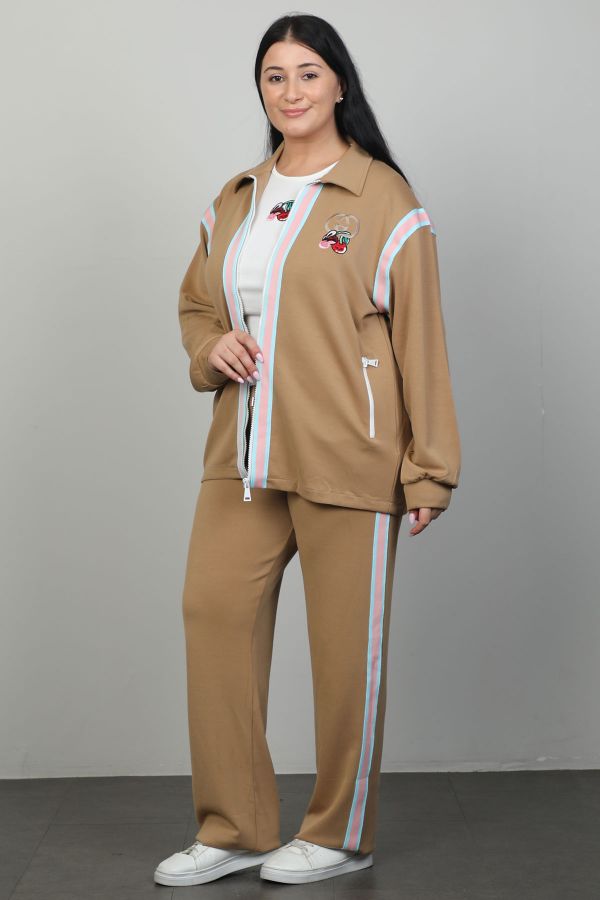 Picture of Candy Angels E1110xl LIGHT BROWN Plus Size Women Suit