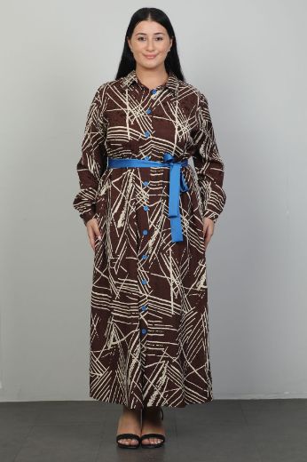 Picture of Miss Tailor 5070xl BROWN Plus Size Women Dress 