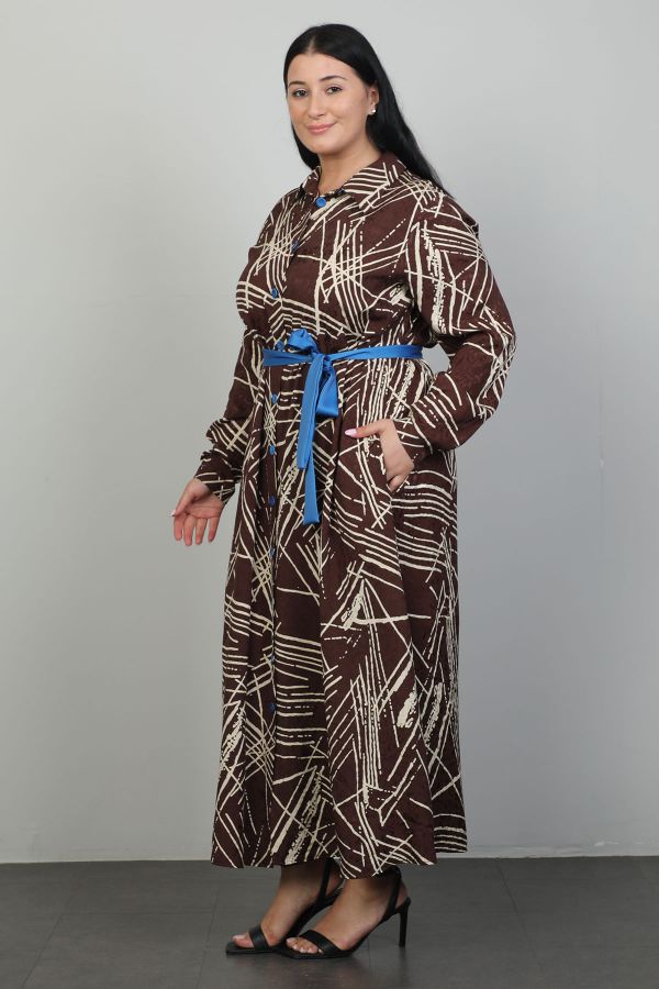 Picture of Miss Tailor 5070xl BROWN Plus Size Women Dress 