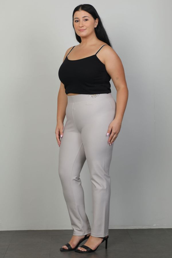 Picture of Extenzi 1259xl BEIGE Plus Size Women Pants 