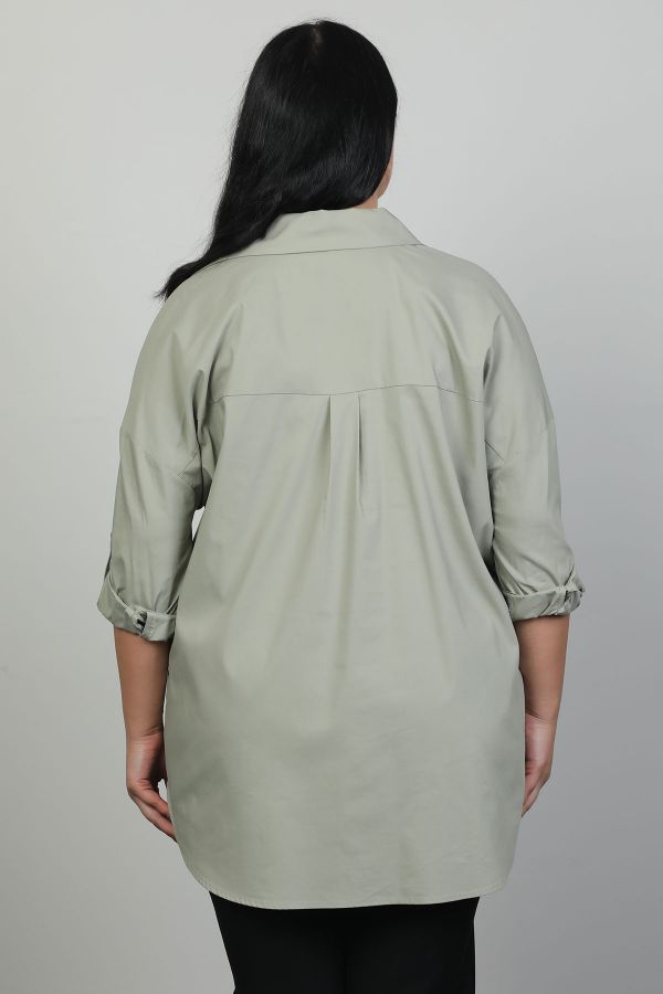 Picture of Aras 11372xl KHAKI Plus Size Women Blouse 