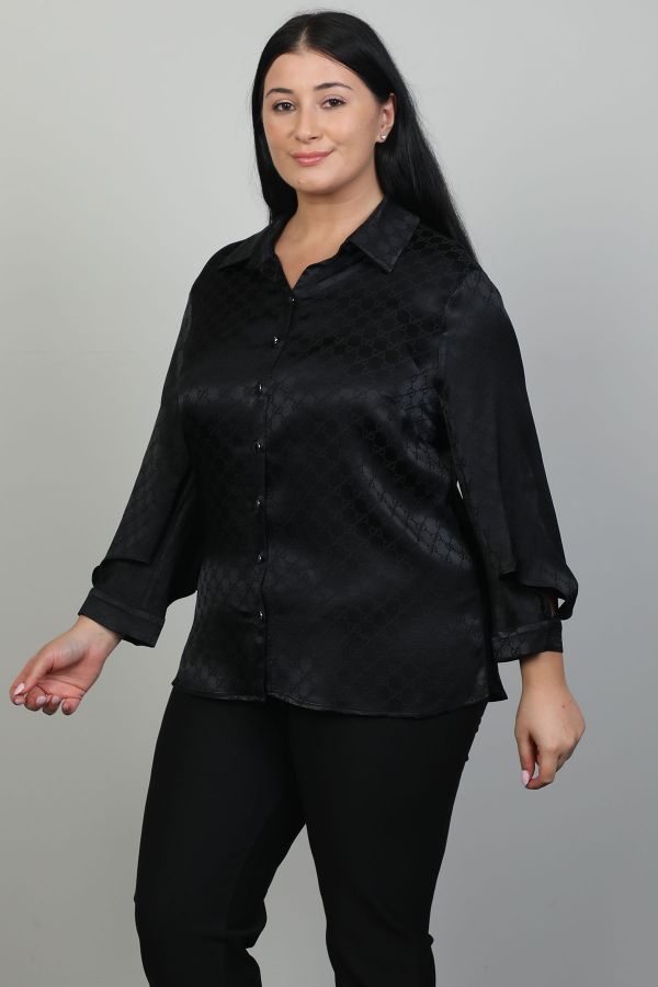 Picture of Aras 11772xl BLACK Plus Size Women Blouse 