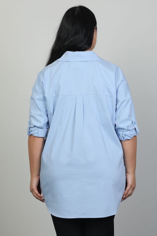 Picture of Aras 11372xl LIGHT BLUE Plus Size Women Blouse 