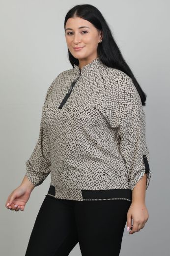 Picture of Aras 11703xl BEIGE Plus Size Women Blouse 