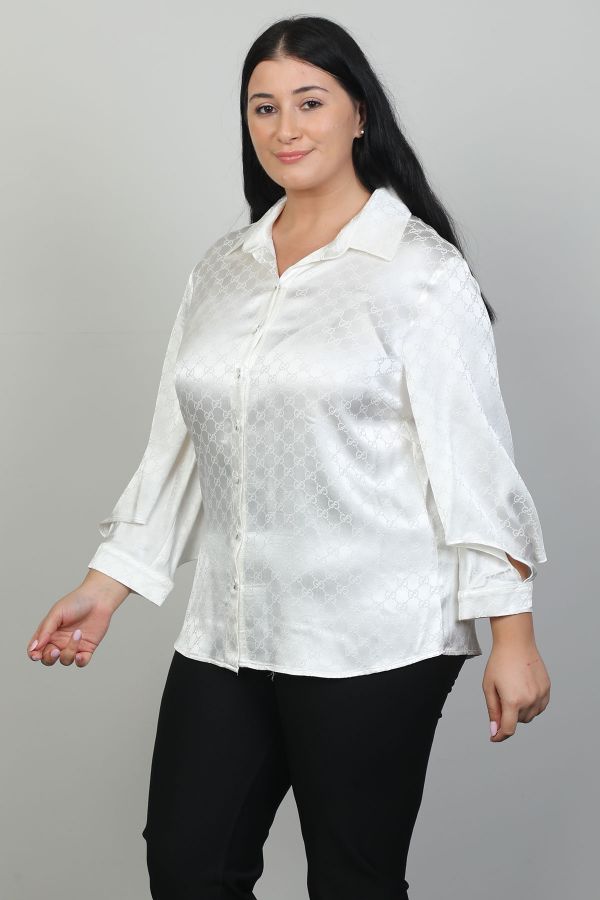 Picture of Aras 11772xl ECRU Plus Size Women Blouse 