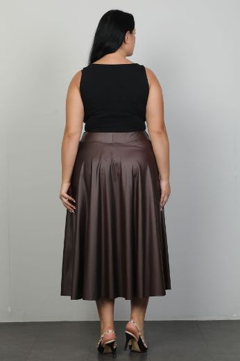 Picture of Extenzi 1389xl BROWN  Plus Size Women Skirt 