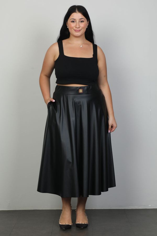 Picture of Extenzi 1389xl BLACK  Plus Size Women Skirt 