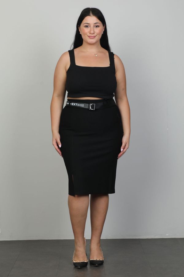 Picture of Extenzi 1323xl BLACK  Plus Size Women Skirt 