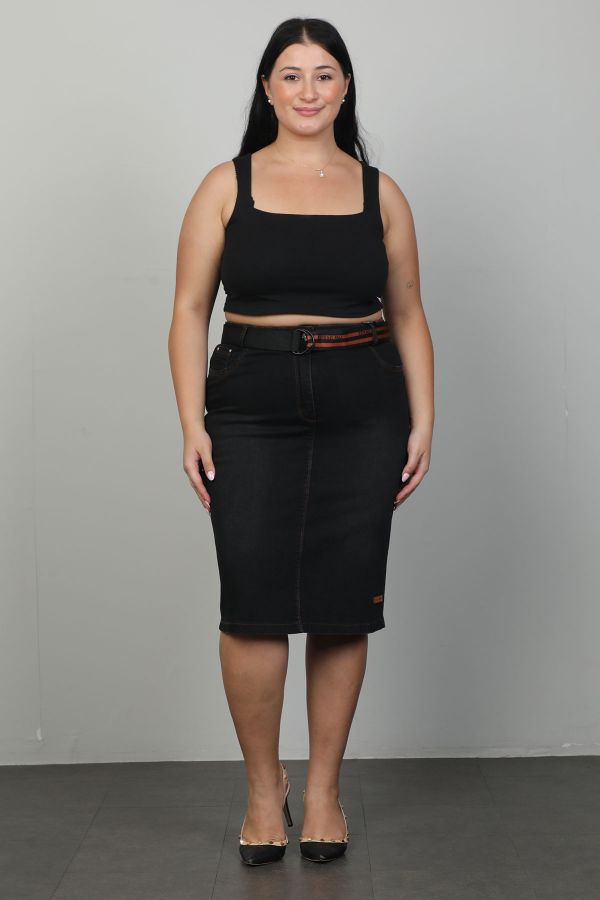 Picture of Extenzi 1399xl BLACK  Plus Size Women Skirt 