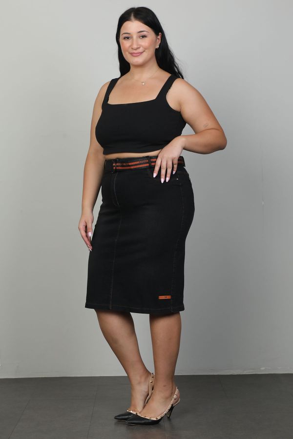 Picture of Extenzi 1399xl BLACK  Plus Size Women Skirt 