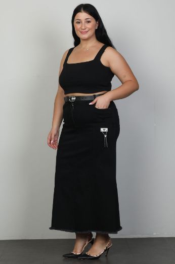 Picture of Extenzi 1397xl BLACK  Plus Size Women Skirt 