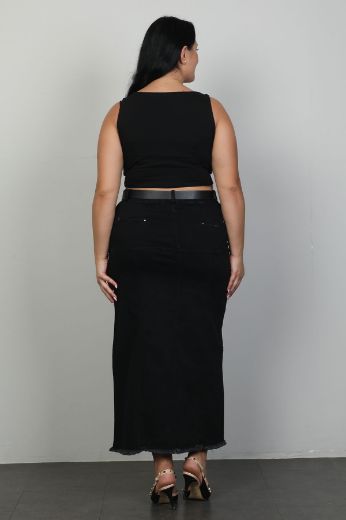 Picture of Extenzi 1397xl BLACK  Plus Size Women Skirt 