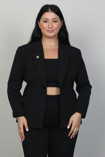 Picture of Pizara Line 78190xl BLACK Plus Size Women Jacket 