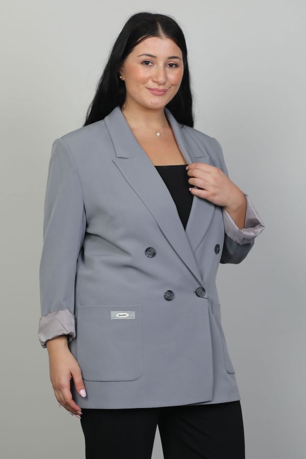 Picture of Pizara Line 78200xl GREY Plus Size Women Jacket 