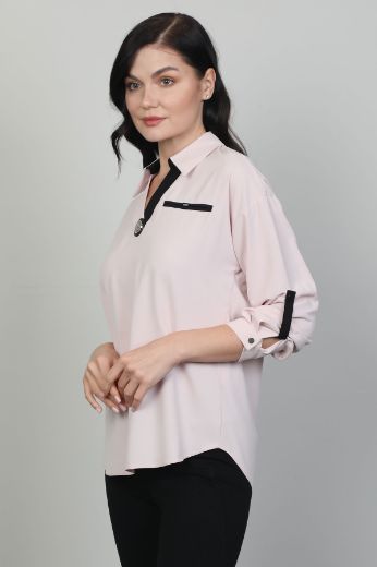 Picture of Of White 2241405 POWDER Women Blouse