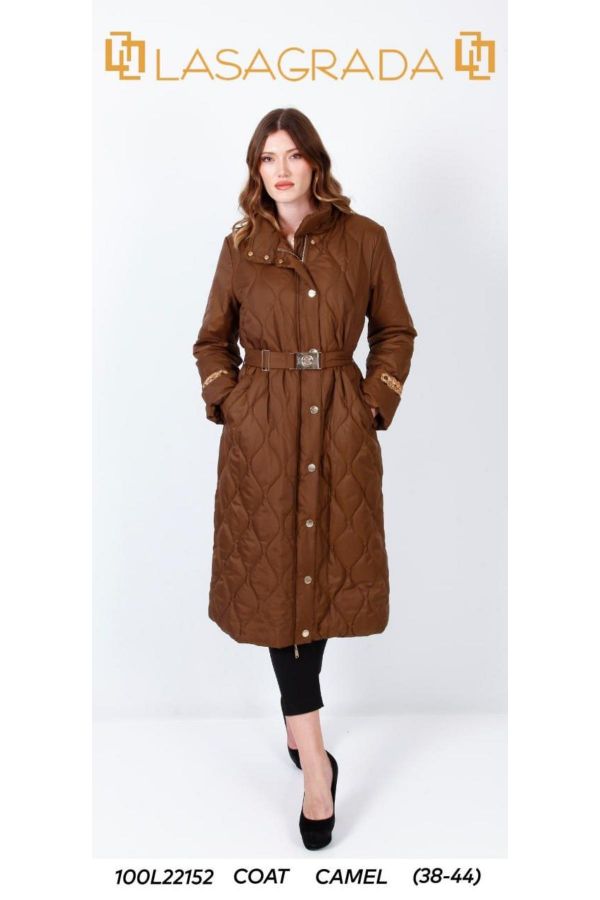 Picture of Lasagrada 100L22152 BROWN Women Puffer Coat