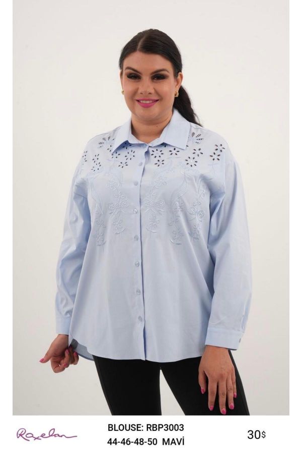 Picture of ROXELAN RBP3003 BLUE Women Blouse