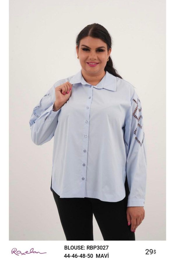 Picture of ROXELAN RBP3027 BLUE Women Blouse