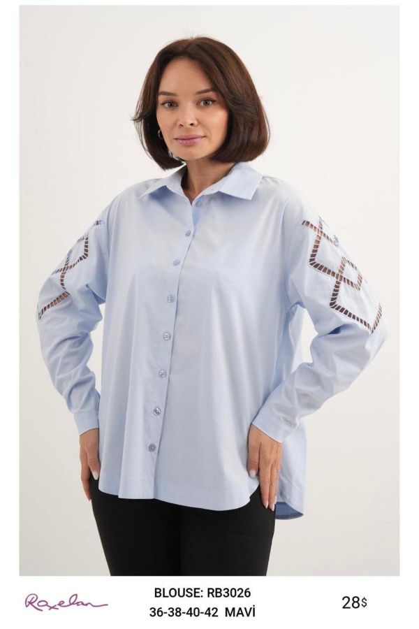 Picture of ROXELAN RB3026 BLUE Women Blouse