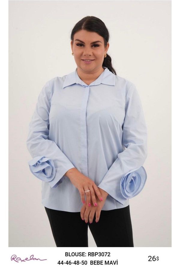 Picture of ROXELAN RBP3072 BLUE Women Blouse